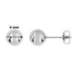 Boucles d’oreilles clous, boule Femme Acier inoxydable ROBBEZ MASSON 8 mm, diamètre