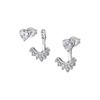 Boucles d’oreilles clous pendantes 2 en 1 Femme, Argent 925/1000 et Oxydes de zirconium LOTUS LP1988-4/1
