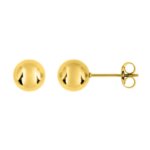 Boucles d’oreilles clous, boule Femme Acier inoxydable doré ROBBEZ MASSON 8 mm