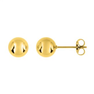 Boucles d’oreilles clous, boule Femme Acier inoxydable doré ROBBEZ MASSON 8 mm