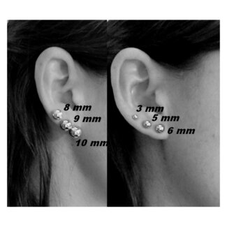 Boucles d’oreilles clous Femme boule 4 mm Argent 925/1000 ROBBEZ MASSON, diamètre