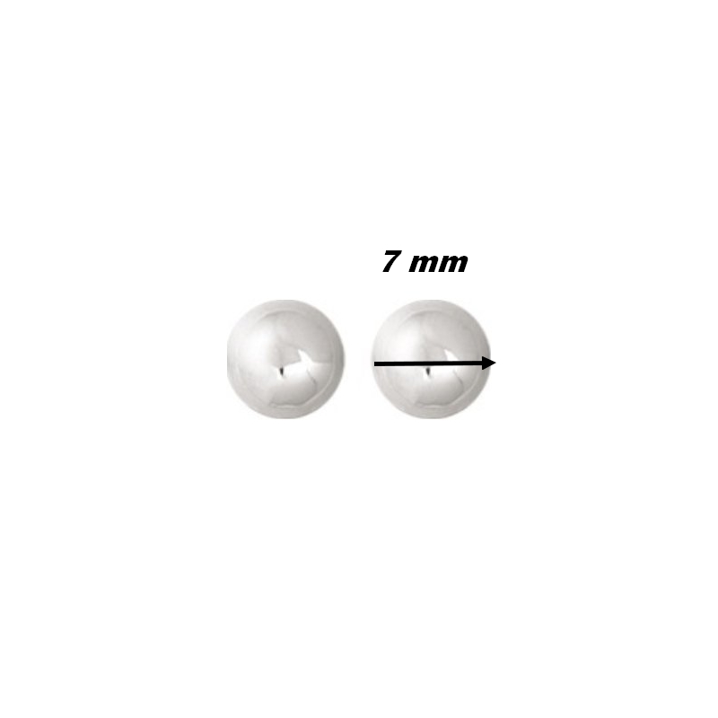 Boucles d’oreilles clous Femme boule 7 mm Argent 925/1000 ROBBEZ MASSON, diamètre