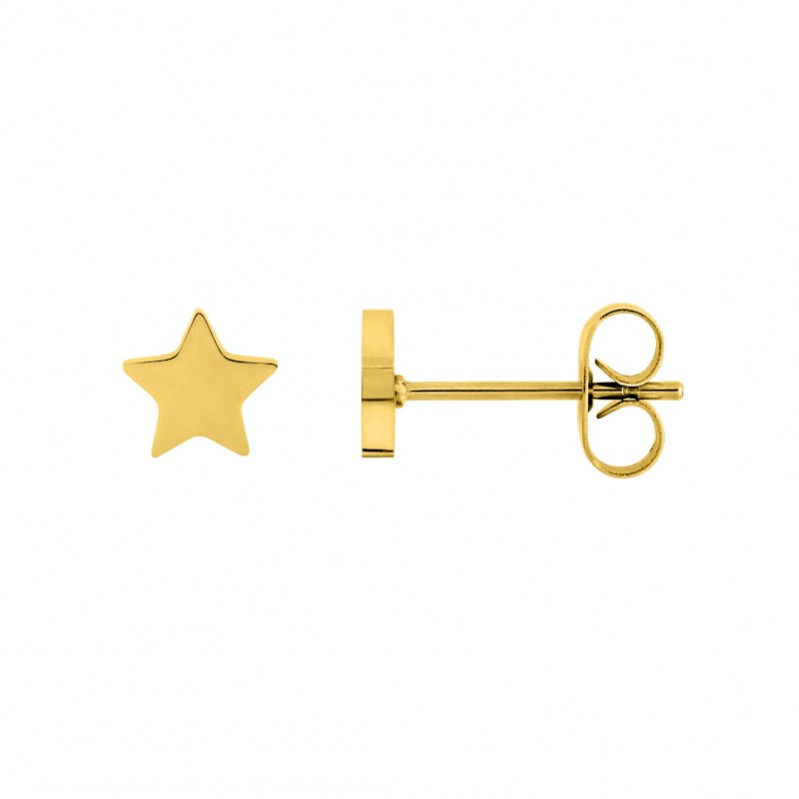 Boucles d’oreilles clous Etoile Femme Acier inoxydable doré ROBBEZ MASSON
