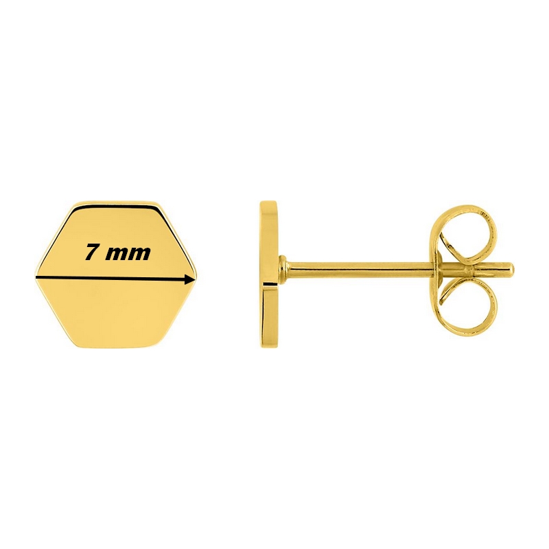 Boucles d’oreilles clous Femme Acier inoxydable doré ROBBEZ MASSON, largeur