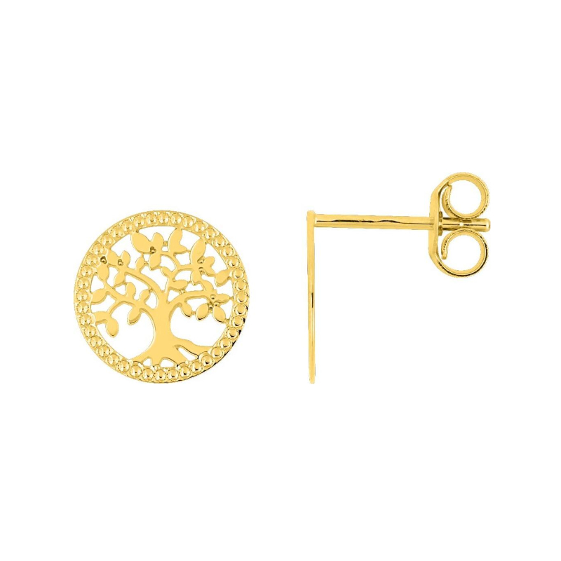 boucles-oreilles-clous-femme-arbre-de-vie-or-jaune-750-robbez-masson-2-7324-00 Boucles d’oreilles clous Femme Arbre de vie Or jaune 750/1000 ROBBEZ MASSON