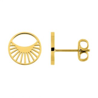 Boucles d’oreilles clous Rond Femme Acier inoxydable doré ROBBEZ MASSON
