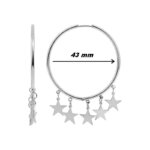 Boucles d’oreilles créoles Etoiles Femme Acier inoxydable ROBBEZ MASSON, diamètre