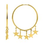 Boucles d’oreilles créoles Etoile Femme Acier inoxydable doré ROBBEZ MASSON