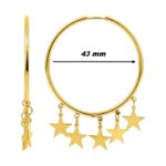 Boucles d’oreilles créoles Etoile Femme Acier inoxydable doré ROBBEZ MASSON, diamètre