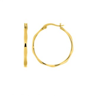 Boucles d’oreilles créoles ondulées Femme Acier inoxydable doré ROBBEZ MASSON