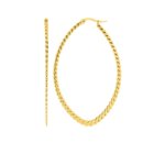 Boucles d’oreilles créoles ovales Femme Acier inoxydable doré ROBBEZ MASSON