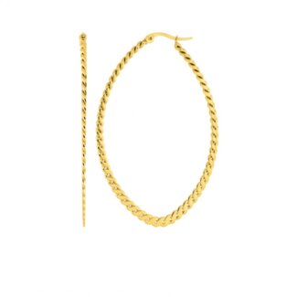 Boucles d’oreilles créoles ovales Femme Acier inoxydable doré ROBBEZ MASSON
