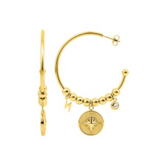 Boucles d’oreilles demi créoles Femme Acier inoxydable doré ROBBEZ MASSON