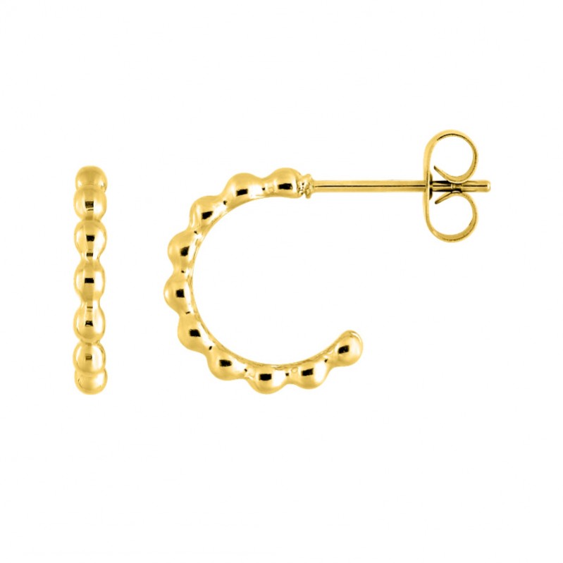 Boucles d’oreilles demi créoles Femme Acier inoxydable doré ROBBEZ MASSON