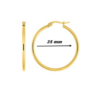 Boucles d’oreilles créoles Femme Acier inoxydable doré ROBBEZ MASSON, diamètre