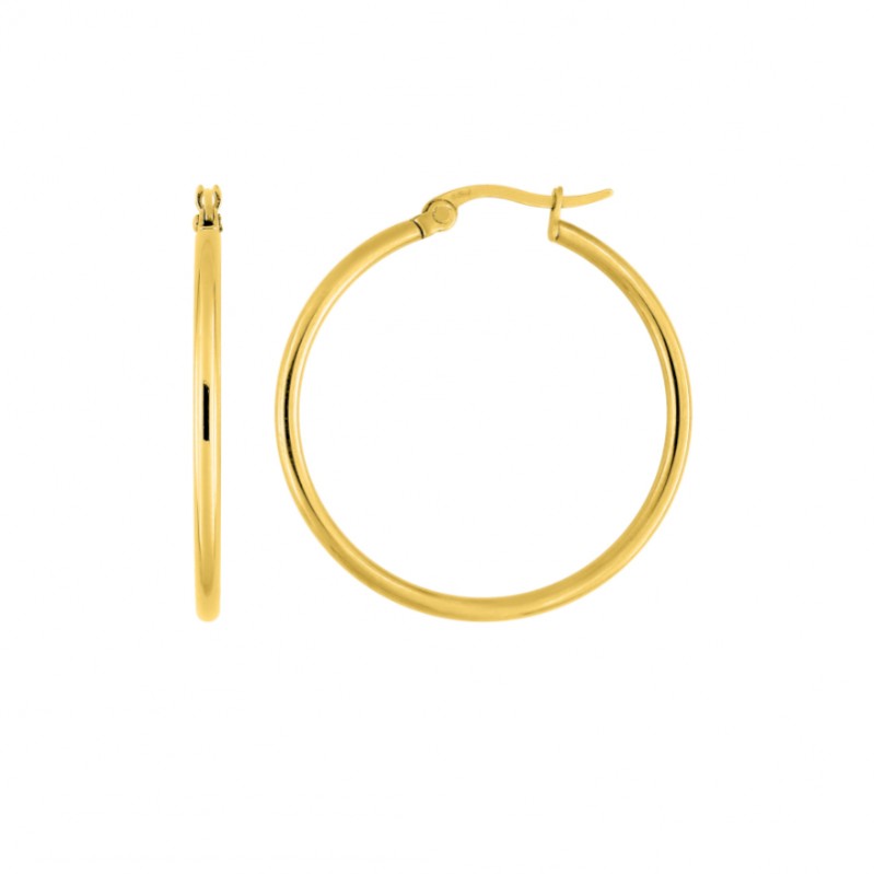 boucles-oreilles-creoles-femme-acier-inoxydable-doré-robbez-masson-435222 Boucles d’oreilles créoles Femme Acier inoxydable doré ROBBEZ MASSON