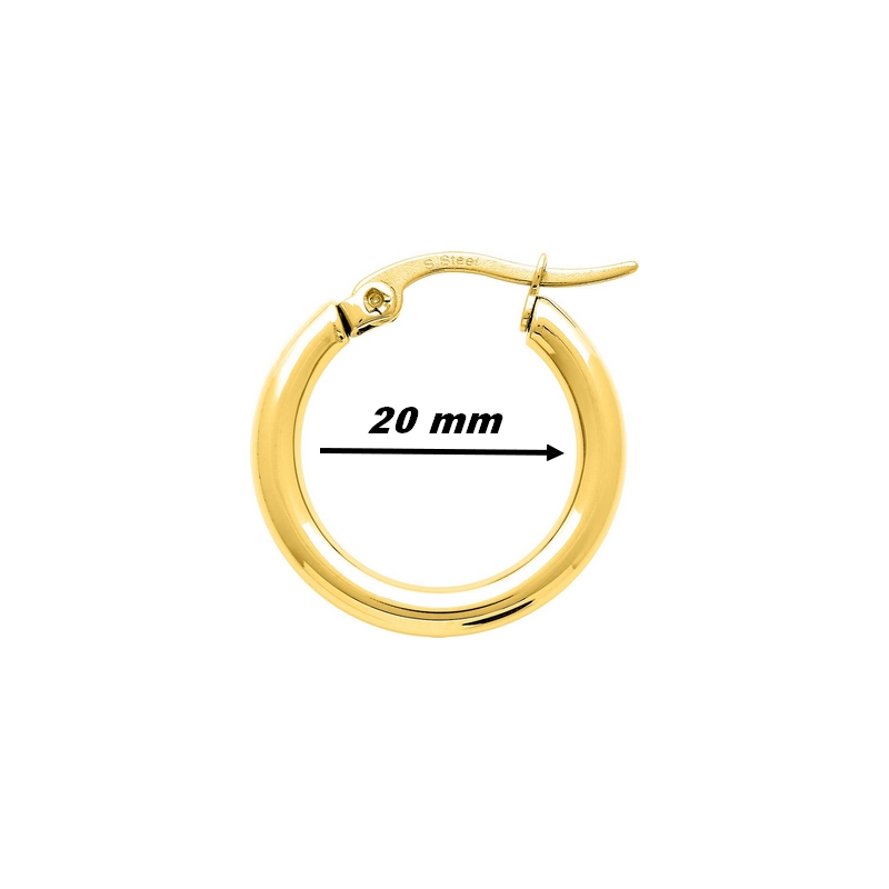 Boucles d’oreilles créoles Femme Acier inoxydable doré ROBBEZ MASSON, diamètre