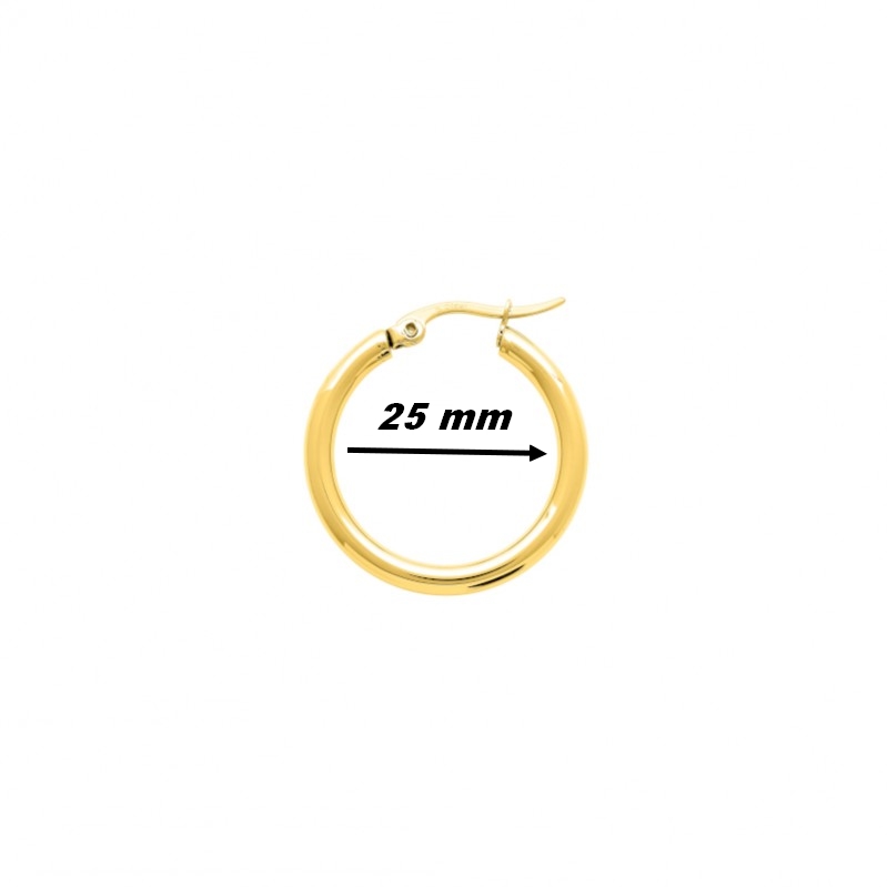 Boucles d’oreilles créoles Femme Acier inoxydable doré ROBBEZ MASSON, diamètre