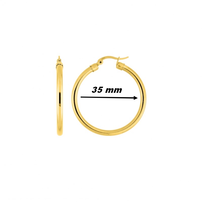 Boucles d’oreilles créoles Femme Acier inoxydable doré ROBBEZ MASSON, diamètre