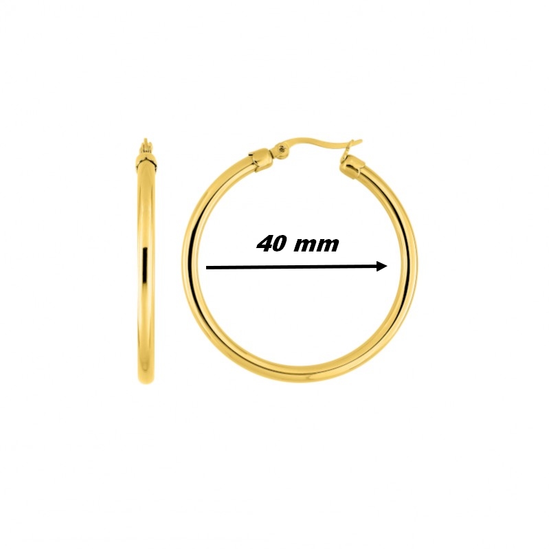 Boucles d’oreilles créoles Femme Acier inoxydable doré ROBBEZ MASSON, diamètre