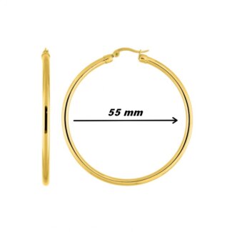 Boucles d’oreilles créoles Femme Acier inoxydable doré ROBBEZ MASSON, diamètre