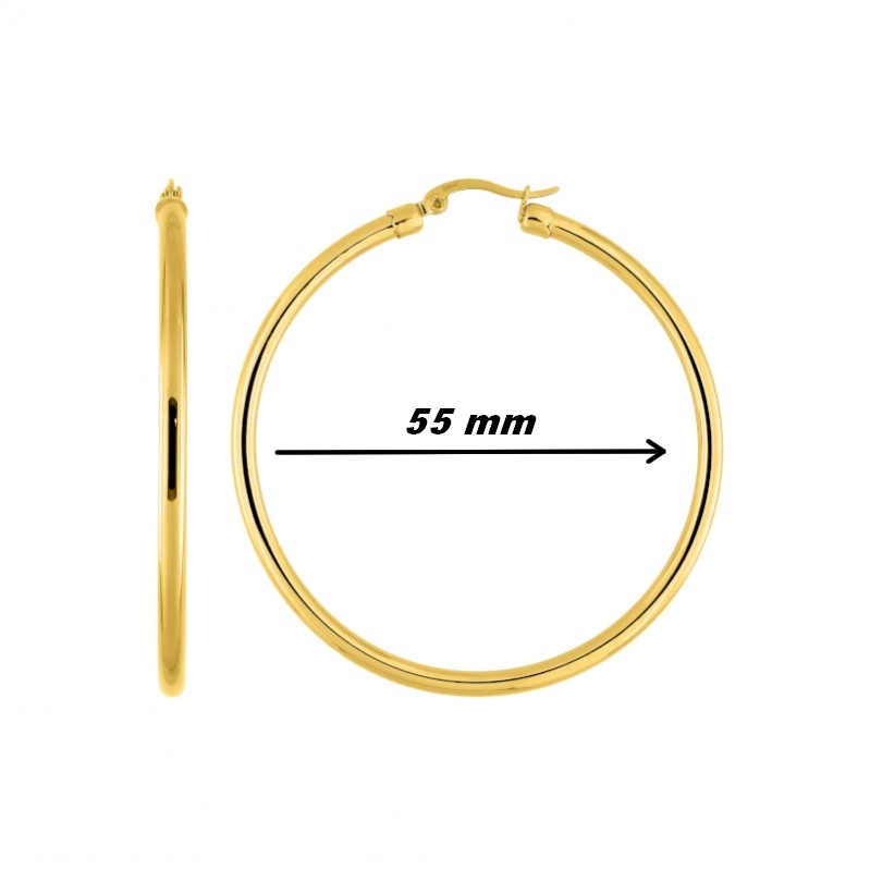 Boucles d’oreilles créoles Femme Acier inoxydable doré ROBBEZ MASSON, diamètre