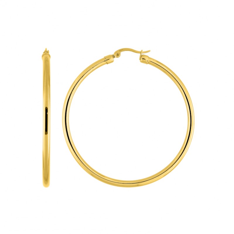 Boucles d’oreilles créoles Femme Acier inoxydable doré ROBBEZ MASSON