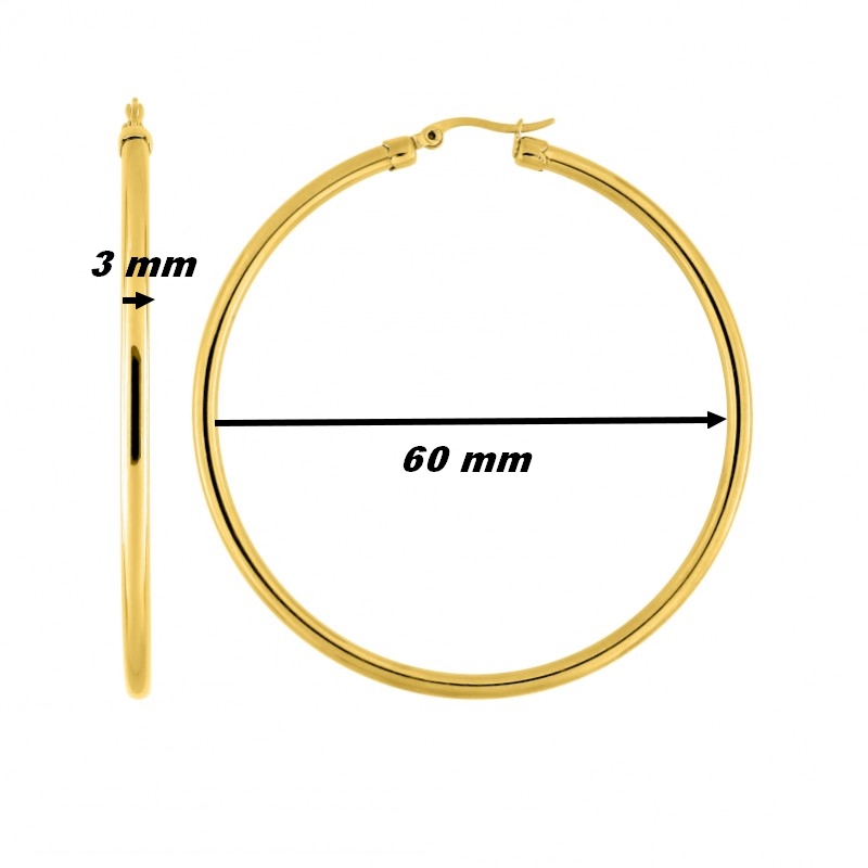 Boucles d’oreilles créoles Femme Acier inoxydable doré ROBBEZ MASSON, diamètre