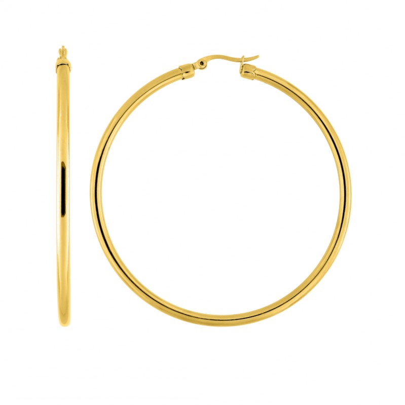 Boucles d’oreilles créoles Femme Acier inoxydable doré ROBBEZ MASSON