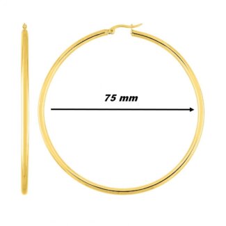 Boucles d’oreilles créoles Femme Acier inoxydable doré ROBBEZ MASSON, diamètre