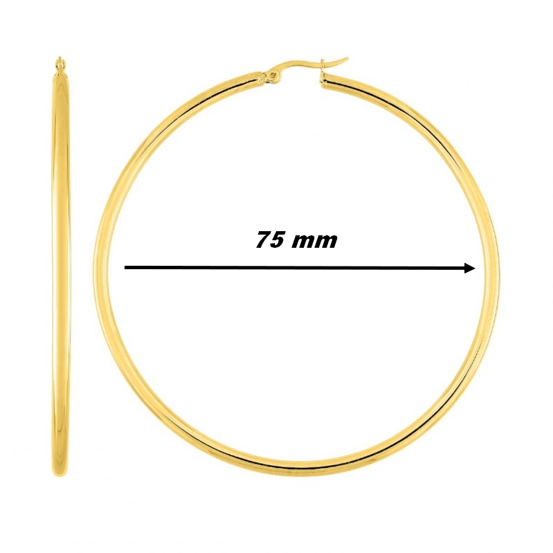 Boucles d’oreilles créoles Femme Acier inoxydable doré ROBBEZ MASSON, diamètre