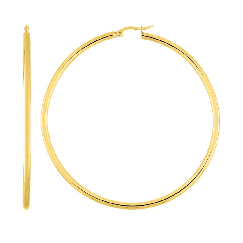 Boucles d’oreilles créoles Femme Acier inoxydable doré ROBBEZ MASSON
