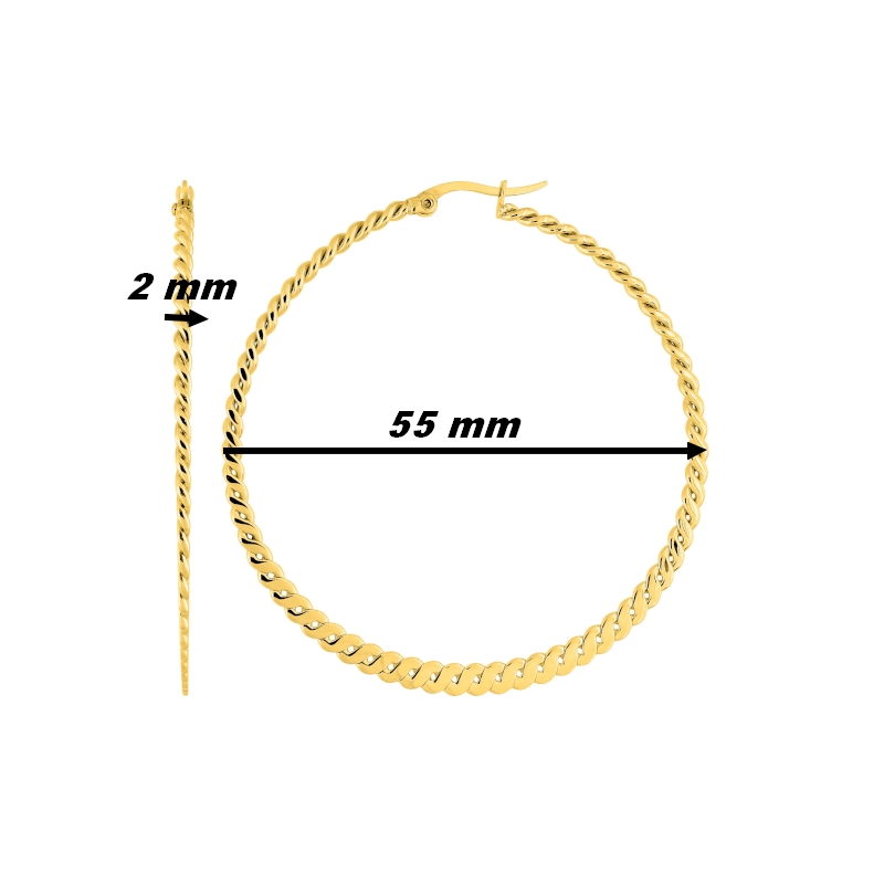 boucles-oreilles-creoles-femme-acier-inoxydable-doré-robbez-masson-435316-dimensions Boucles d’oreilles créoles Femme Acier inoxydable doré ROBBEZ MASSON, dimensions