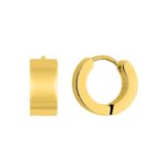 Boucles d’oreilles créoles larges Femme Acier inoxydable doré ROBBEZ MASSON