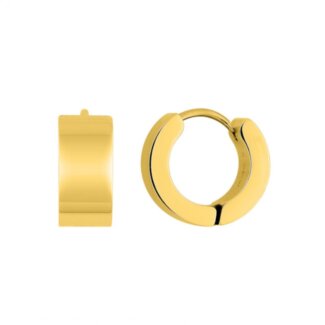 Boucles d’oreilles créoles larges Femme Acier inoxydable doré ROBBEZ MASSON