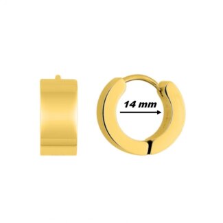 Boucles d’oreilles créoles larges Femme Acier inoxydable doré ROBBEZ MASSON, diamètre