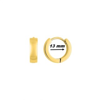 Boucles d’oreilles créoles larges Femme Acier inoxydable doré ROBBEZ MASSON, diamètre