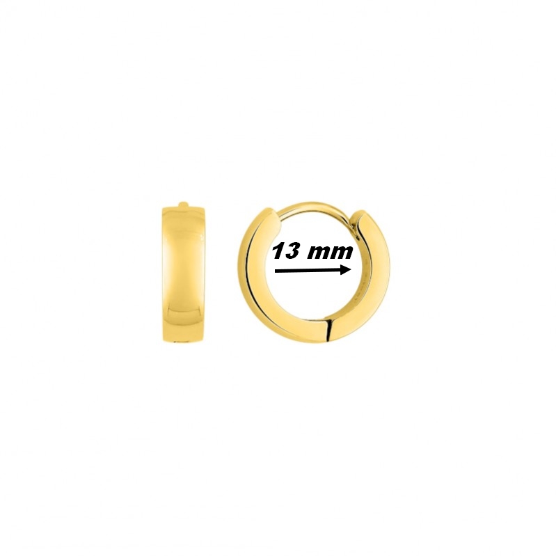 Boucles d’oreilles créoles larges Femme Acier inoxydable doré ROBBEZ MASSON, diamètre