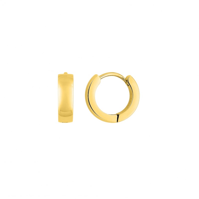 Boucles d’oreilles créoles larges Femme Acier inoxydable doré ROBBEZ MASSON