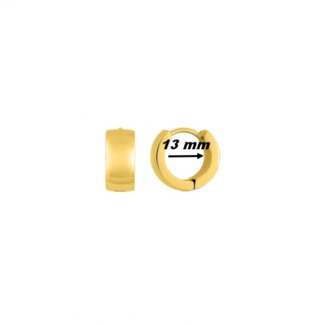 Boucles d’oreilles créoles larges Femme Acier inoxydable doré ROBBEZ MASSON, diamètre