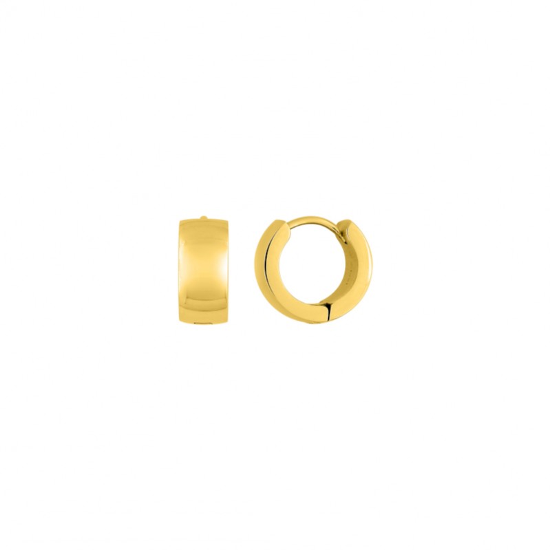 Boucles d’oreilles créoles larges Femme Acier inoxydable doré ROBBEZ MASSON