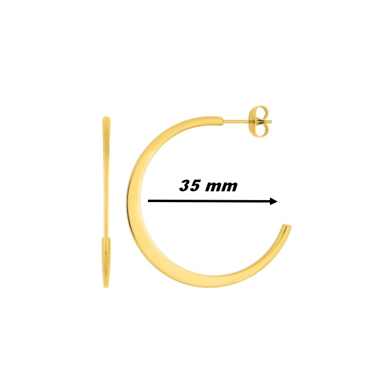 Boucles d’oreilles demi créoles Femme Acier inoxydable doré ROBBEZ MASSON, diamètre