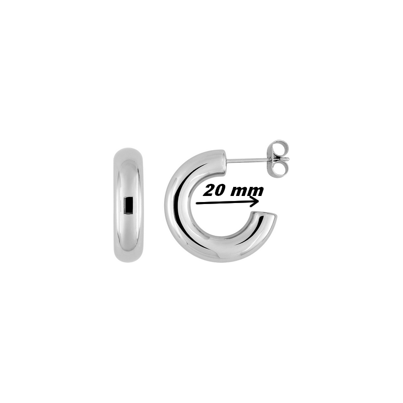 Boucles d’oreilles créoles Femme Acier inoxydable ROBBEZ MASSON-diamètre