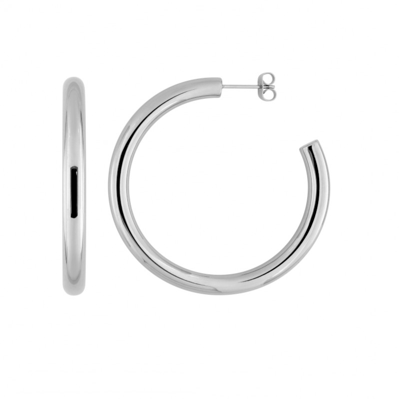 boucles-oreilles-creoles-femme-acier-inoxydable-femme-robbez-masson-435363 Boucles d’oreilles demi créoles Femme Acier inoxydable ROBBEZ MASSON