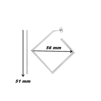 Boucles d’oreilles créoles carrées Femme Acier inoxydable ROBBEZ MASSON, dimensions