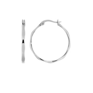 Boucles d’oreilles créoles ondulées Femme Acier inoxydable ROBBEZ MASSON