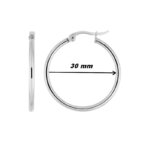 Boucles d’oreilles créoles Femme, Acier inoxydable ROBBEZ MASSON 30 mm, diamètre