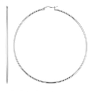 Boucles d’oreilles créoles Femme, Acier inoxydable ROBBEZ MASSON 75 mm