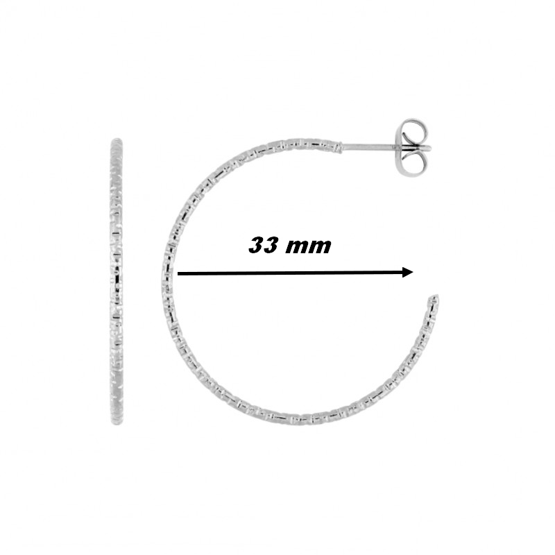 Boucles d’oreilles créoles Femme Acier inoxydable ROBBEZ MASSON, diamètre