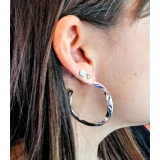 Boucles d’oreilles créoles Femme Argent 925/1000 LOTUS LP3187-4/2 portées